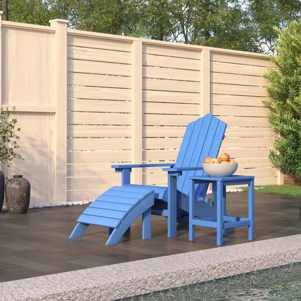 Garden Chair Aqua Blue HDPE Medium Detachable Adirondack Chair. Picture 1