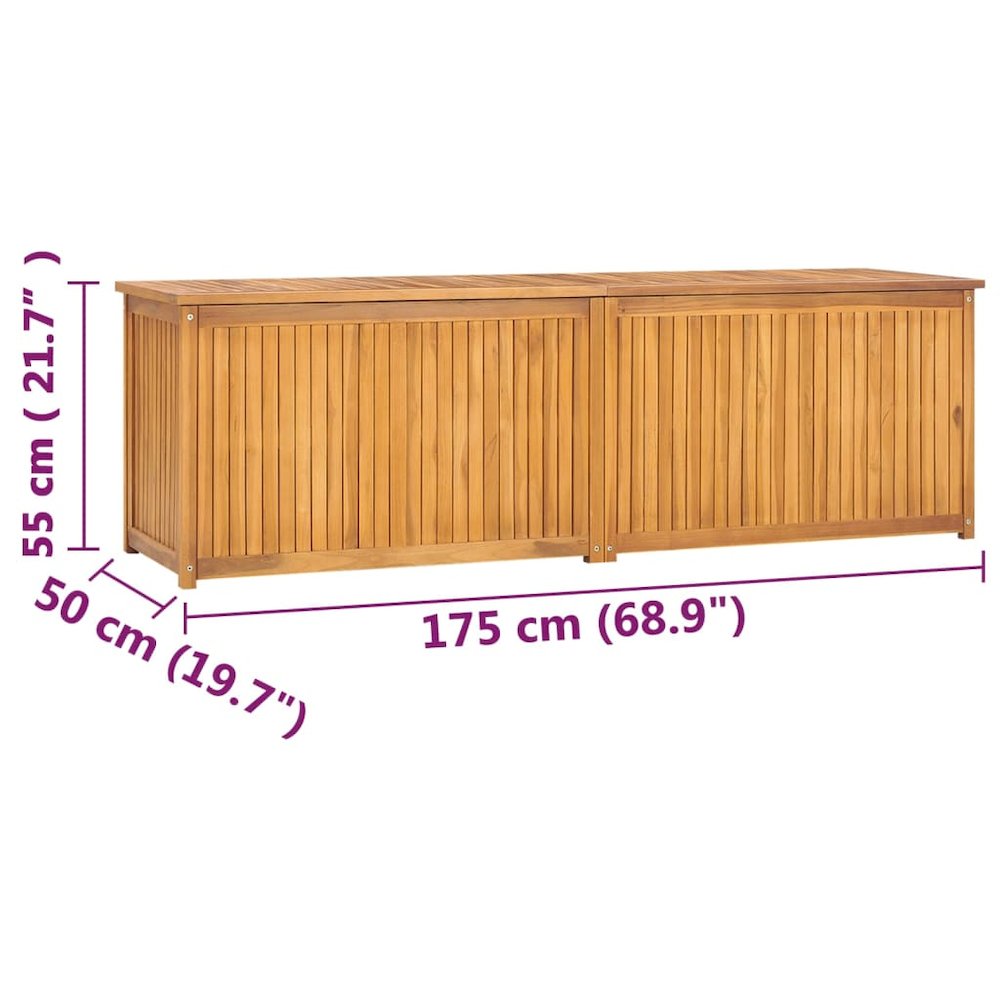 Garden Box Natural Teak Solid Teak Wood 68.9 in x 19.7 in x 21.7 in. Picture 12