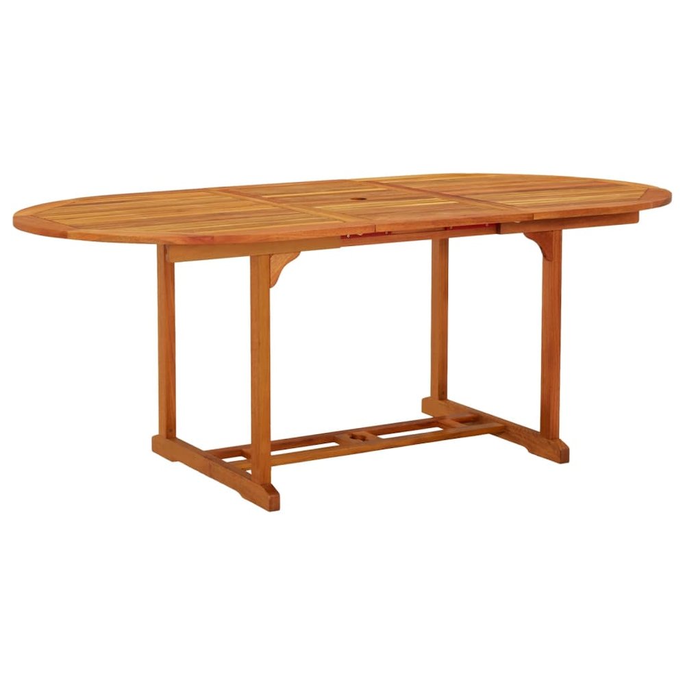 Garden Table Reddish-brown Solid eucalyptus wood Medium. Picture 1