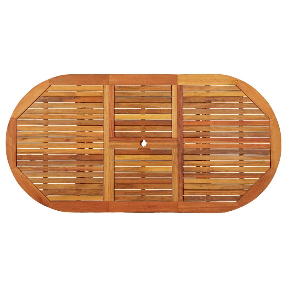 Garden Table Reddish-brown Solid eucalyptus wood Medium. Picture 4
