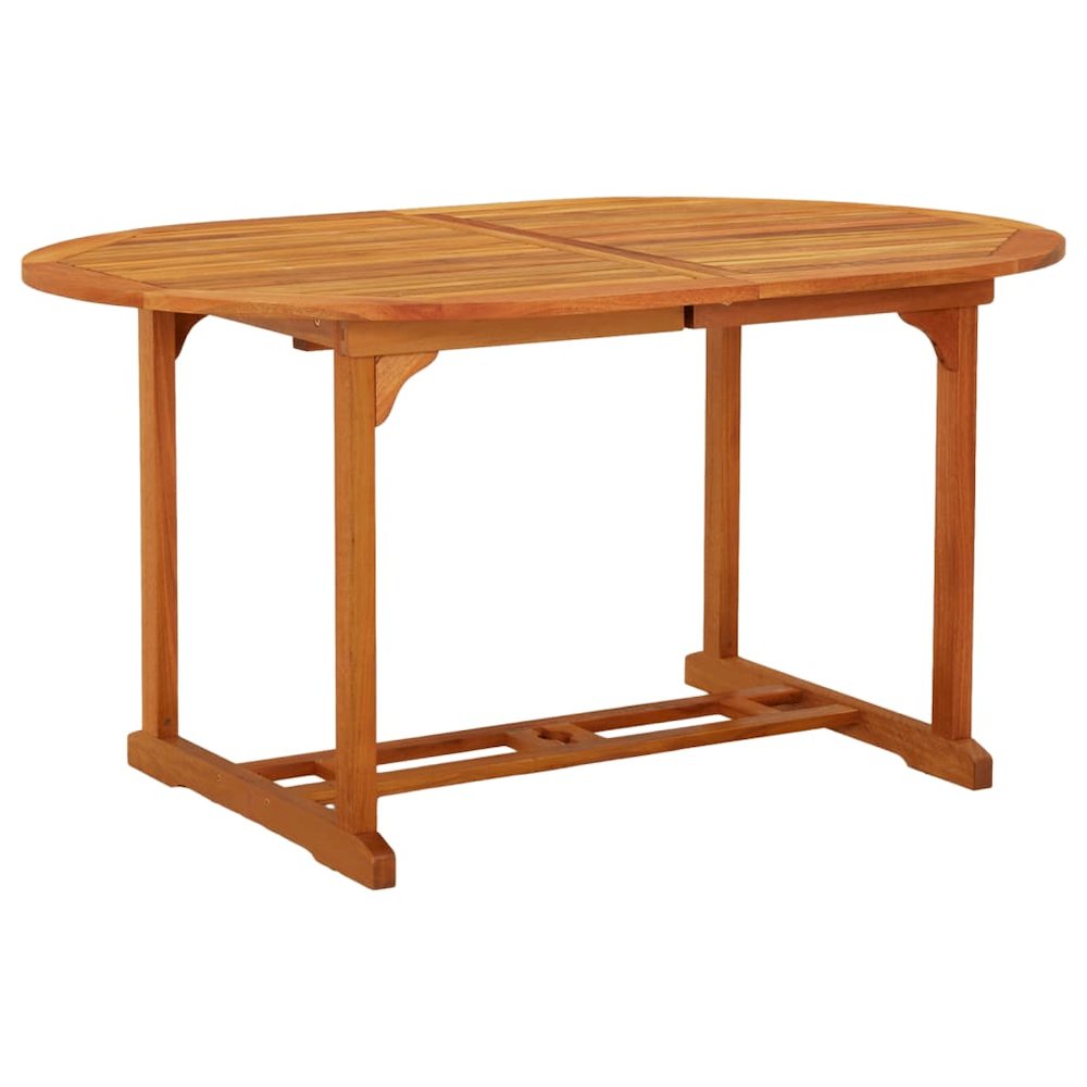 Garden Table Reddish-brown Solid eucalyptus wood Medium. Picture 5