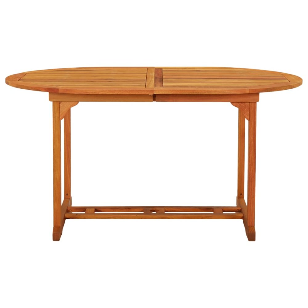 Garden Table Reddish-brown Solid eucalyptus wood Medium. Picture 6