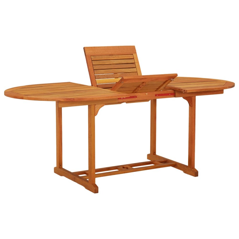 Garden Table Reddish-brown Solid eucalyptus wood Medium. Picture 9