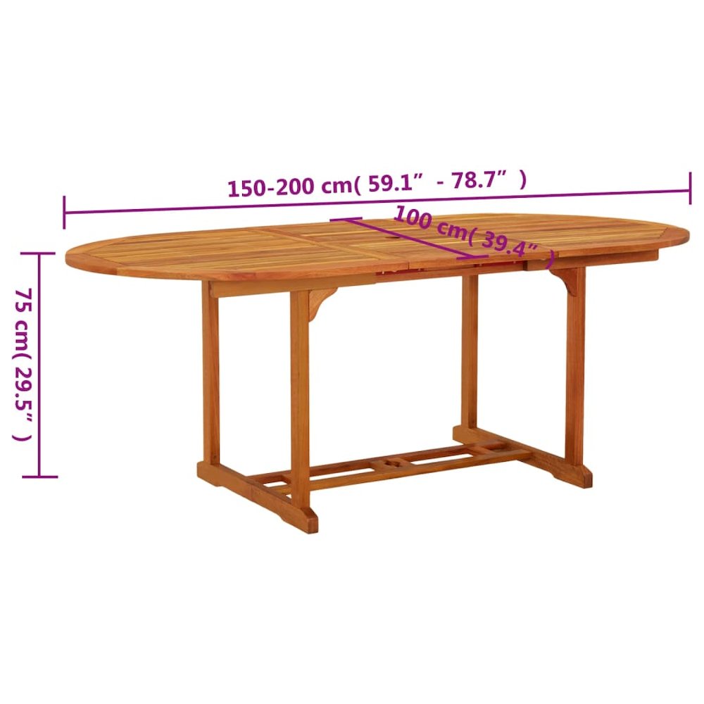 Garden Table Reddish-brown Solid eucalyptus wood Medium. Picture 10