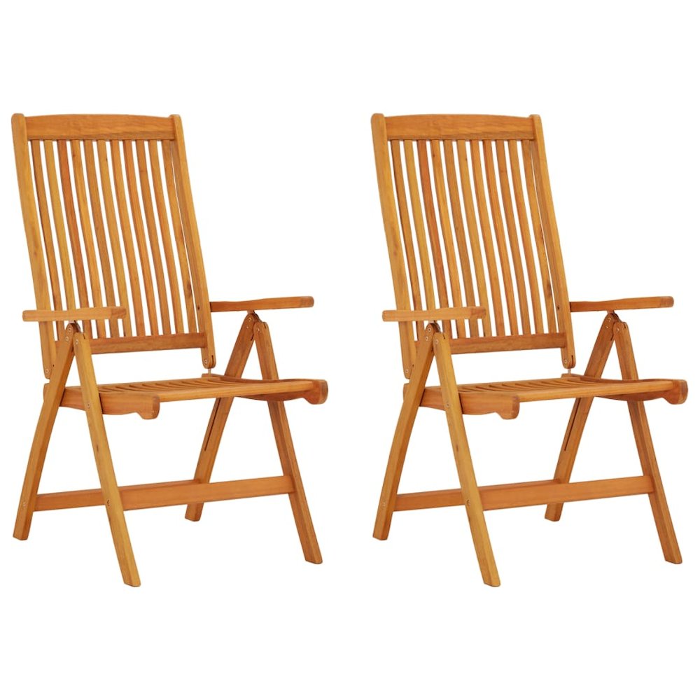 Garden Chair Set of 2 Natural Eucalyptus. Picture 1