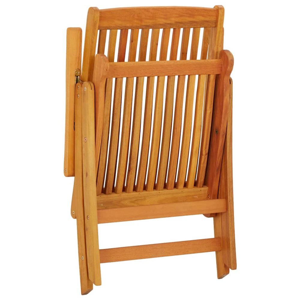 Garden Chair Set of 2 Natural Eucalyptus. Picture 6