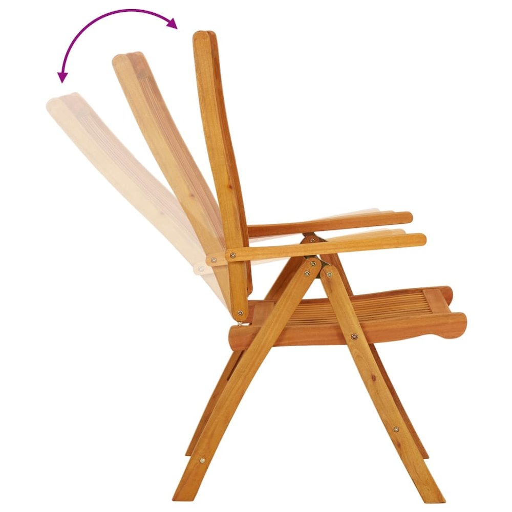 Garden Chair Set of 2 Natural Eucalyptus. Picture 7