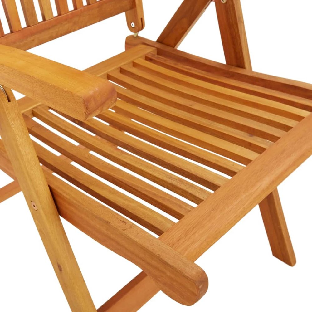Garden Chair Set of 2 Natural Eucalyptus. Picture 8