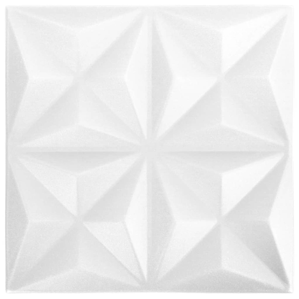 3D Wall Panels 12 pcs 19.7"x19.7" Origami White 32.3 ftÂ². Picture 2