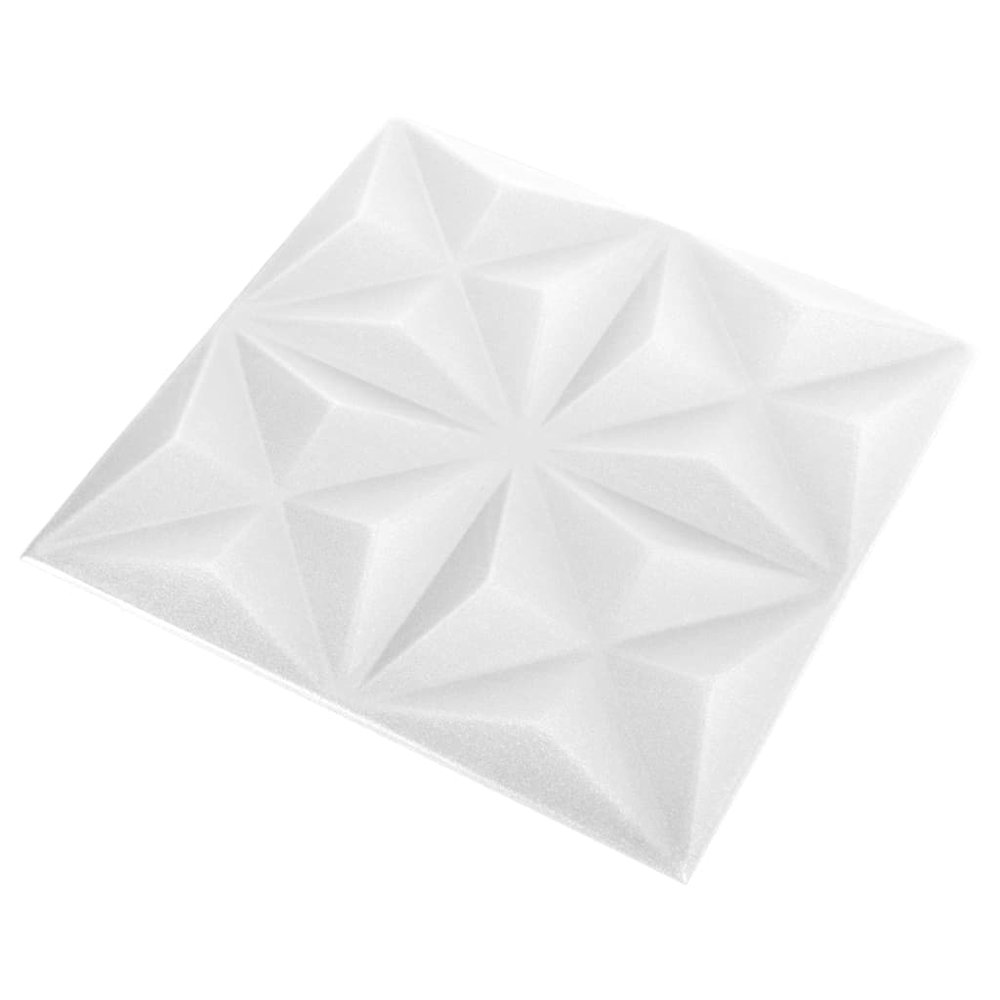 3D Wall Panels 12 pcs 19.7"x19.7" Origami White 32.3 ftÂ². Picture 4