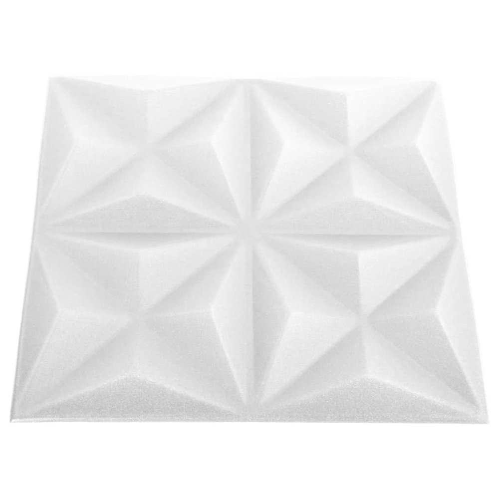 3D Wall Panels 12 pcs 19.7"x19.7" Origami White 32.3 ftÂ². Picture 5