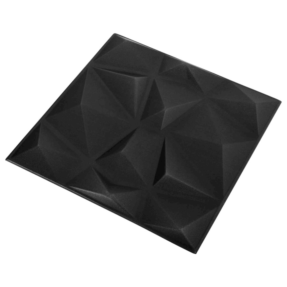 3D Wall Panels 12 pcs 19.7"x19.7" Diamond Black 32.3 ftÂ². Picture 1