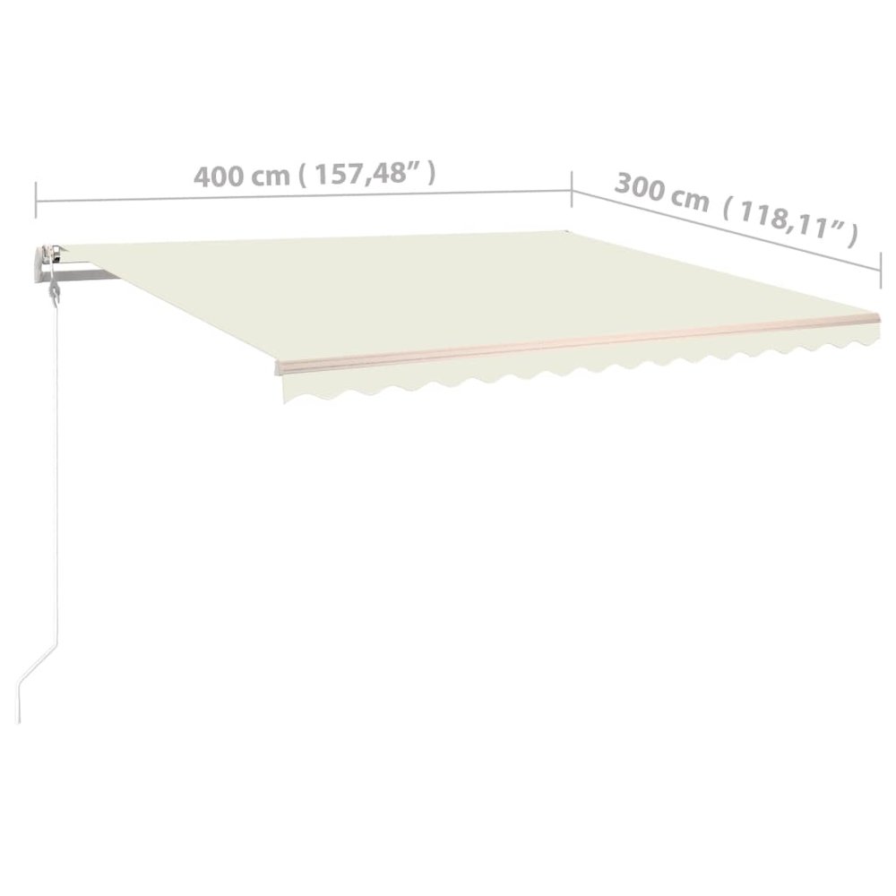 Retractable Awning Cream Powder-coated aluminum 157.5 x 118.1 in. Picture 8