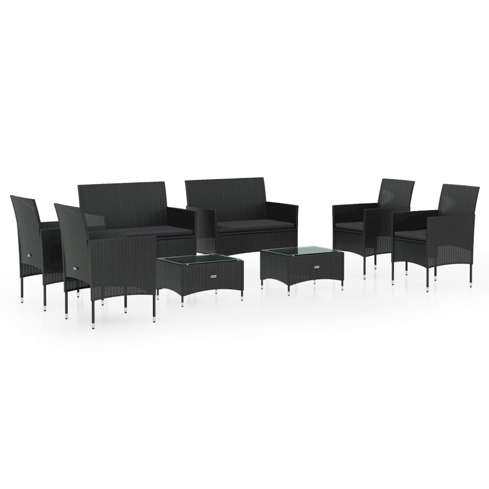 Garden Lounge Set Black. Picture 2