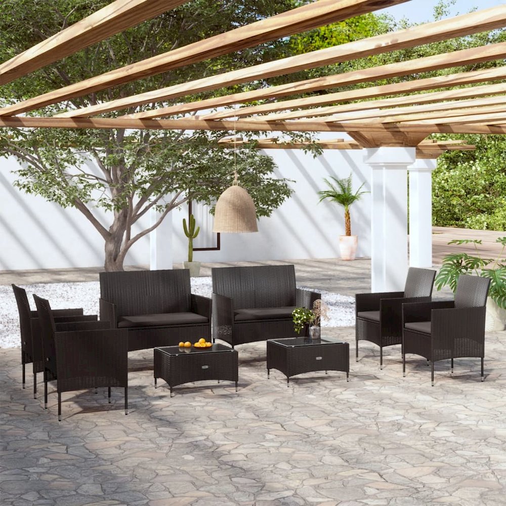 Garden Lounge Set Black. Picture 1