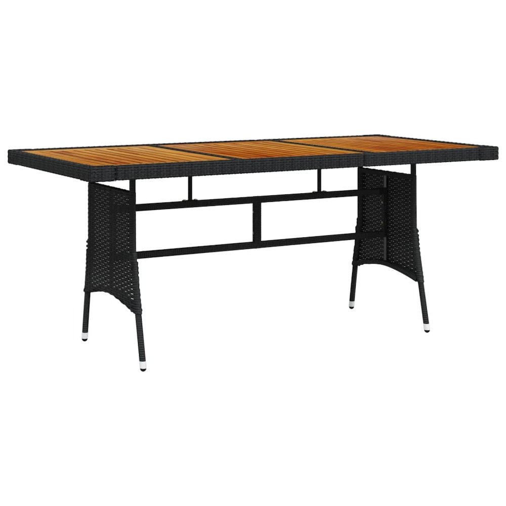 Garden Table Black Solid acacia wood Medium Durable. Picture 1