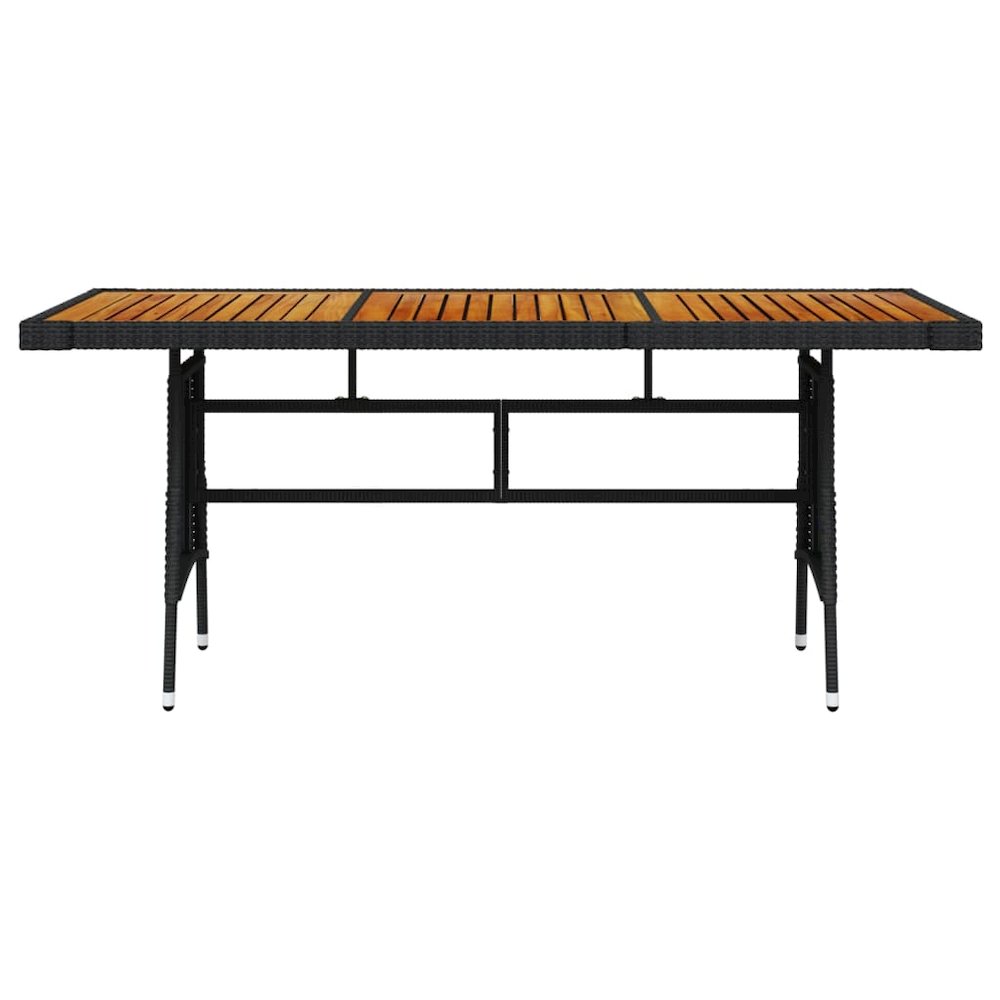 Garden Table Black Solid acacia wood Medium Durable. Picture 2
