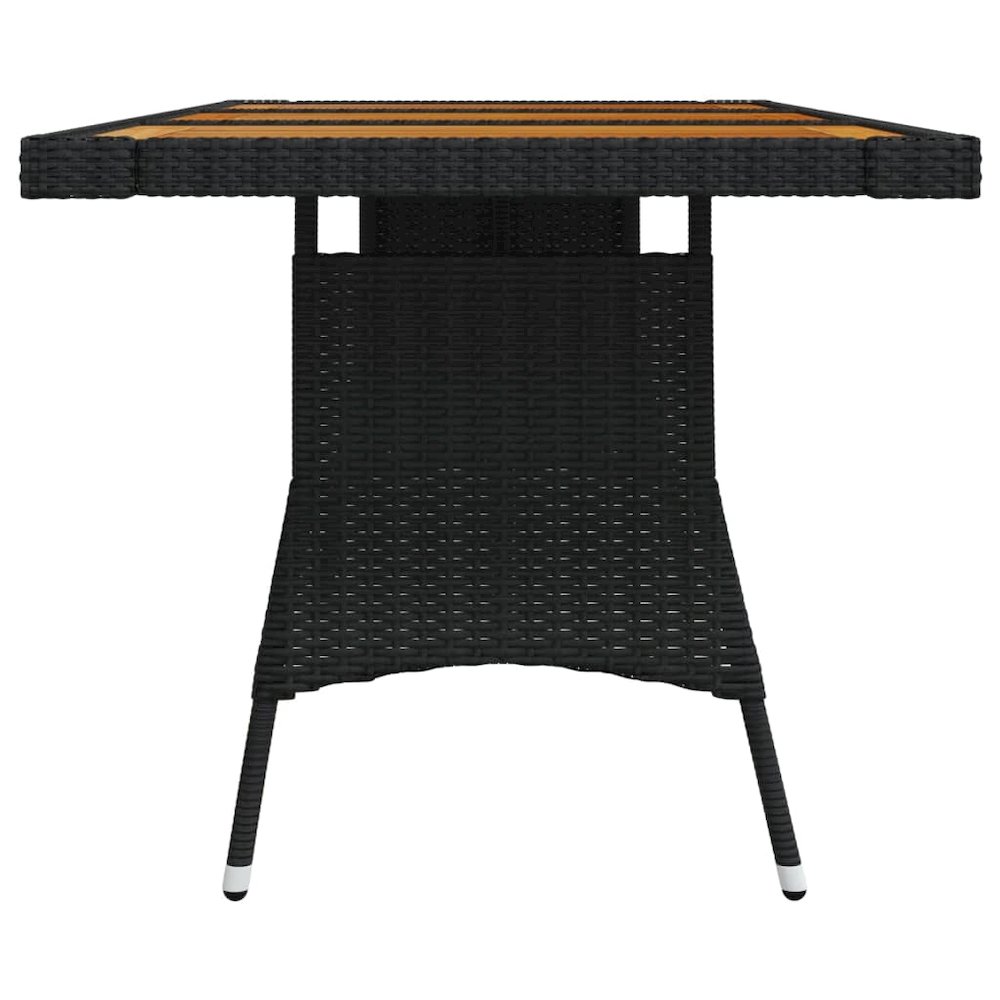 Garden Table Black Solid acacia wood Medium Durable. Picture 3