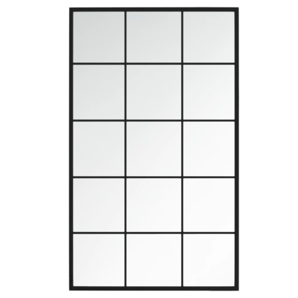 Mirror Black Metal, Glass 39.4x23.6 in Mirror Rectangular. Picture 2
