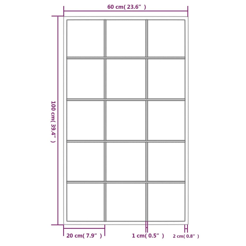 Mirror Black Metal, Glass 39.4x23.6 in Mirror Rectangular. Picture 7