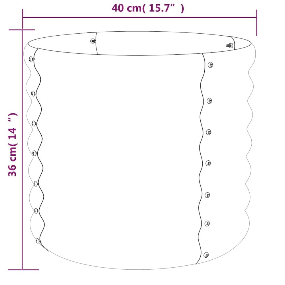 Garden Planter Silver Powder-coated steel Medium Durable. Picture 4