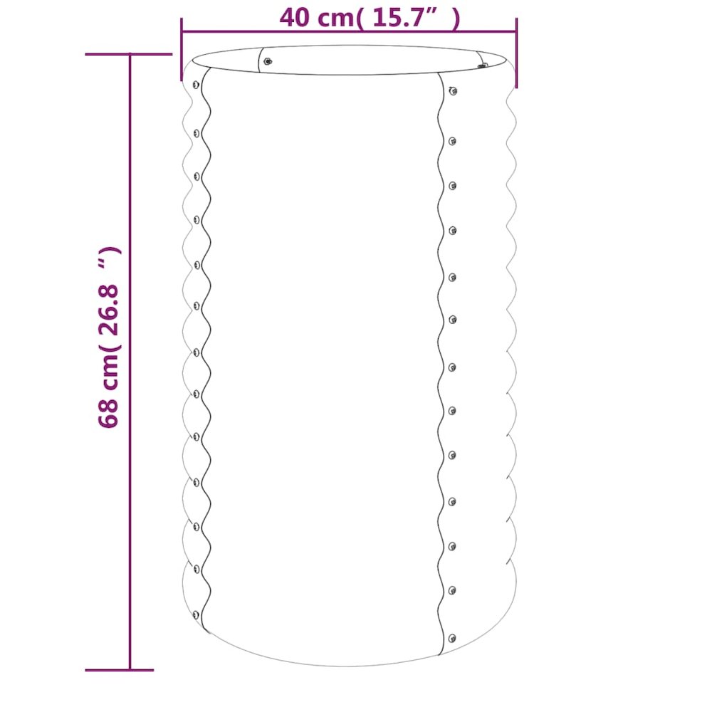 Garden Planter Silver Powder-coated steel Medium Durable. Picture 4