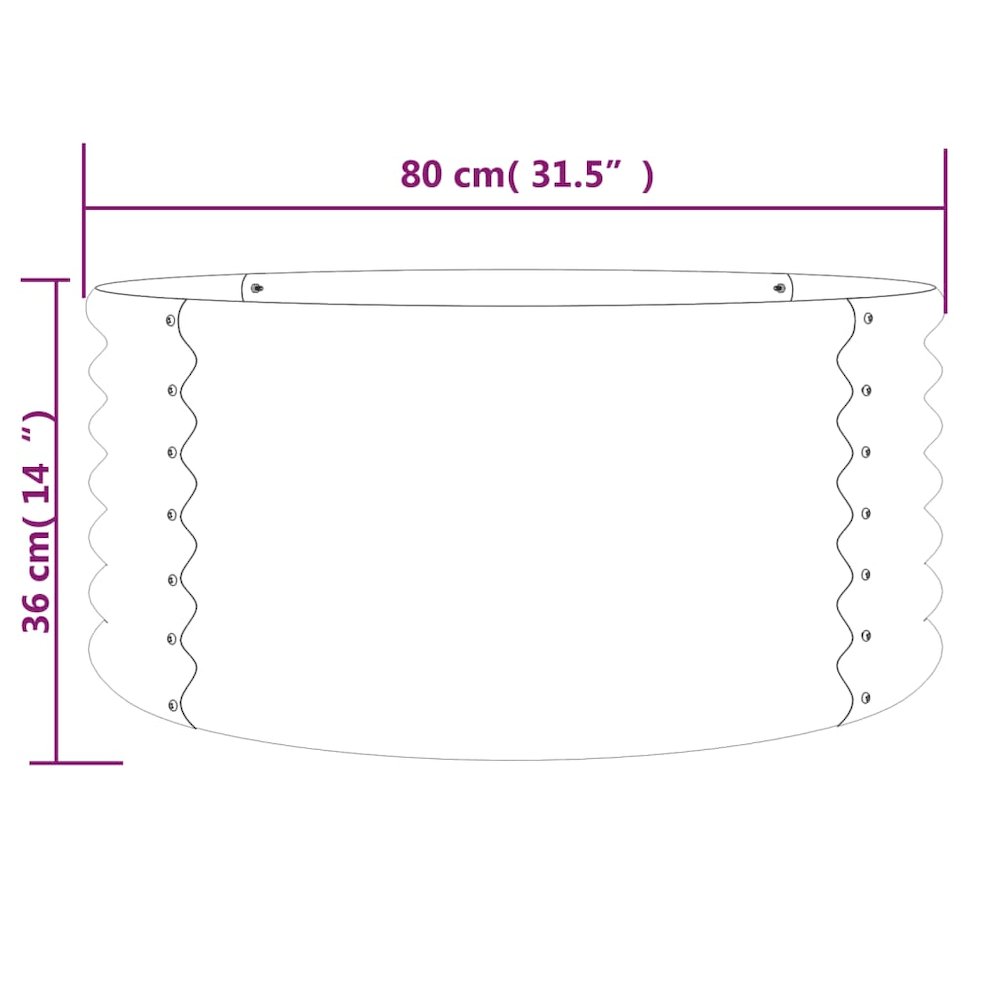 Garden Planter Grey Powder-coated steel Large Garden Planter. Picture 4