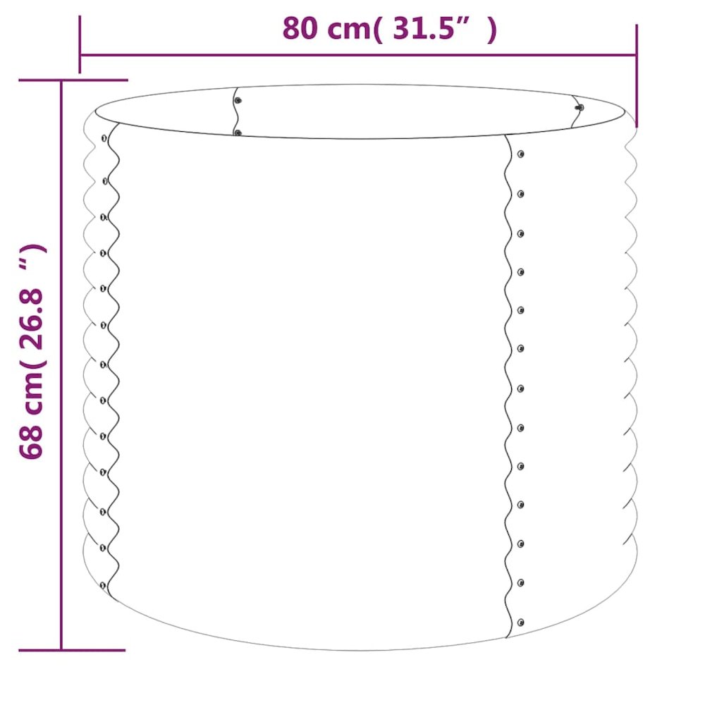Garden Planter Silver Powder-coated steel 31.5 x 26.8 in Durable. Picture 4