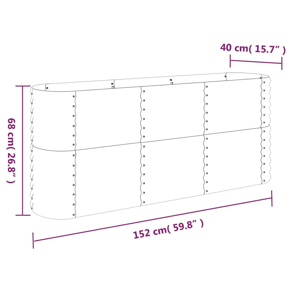 Garden Raised Bed Silver Powder-coated steel Large Durable. Picture 6
