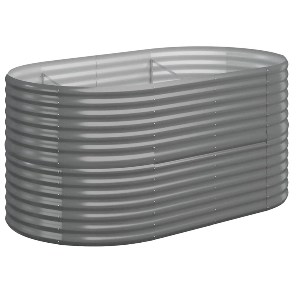 Garden Raised Bed Grey Powder-coated steel Large Durable. Picture 2