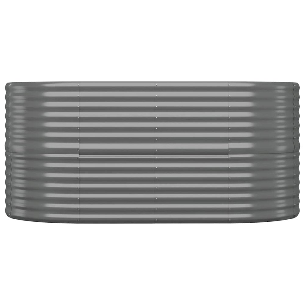 Garden Raised Bed Grey Powder-coated steel Large Durable. Picture 3
