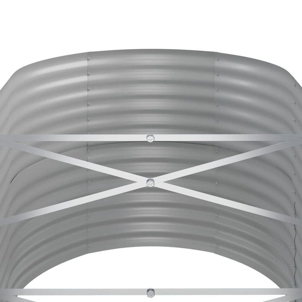 Garden Raised Bed Grey Powder-coated steel Large Durable. Picture 5