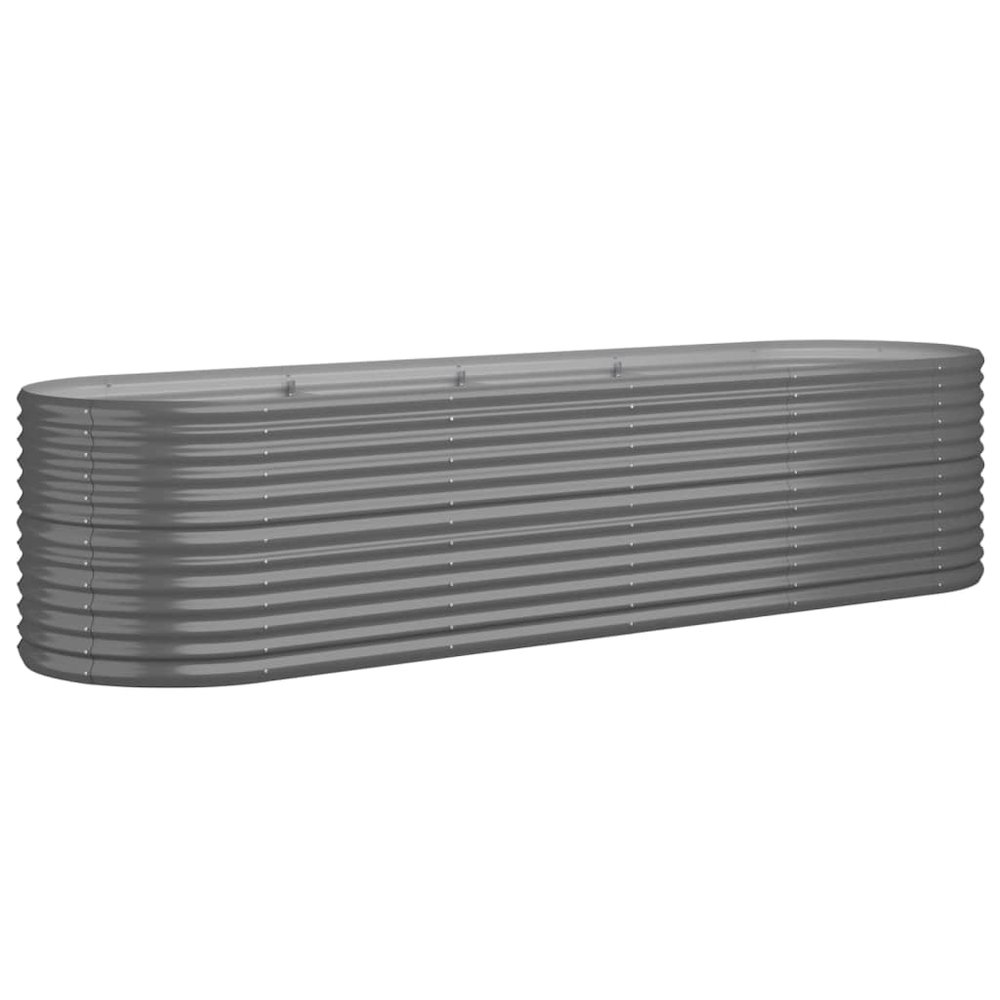 Garden Raised Bed Grey Powder-coated steel Large Durable. Picture 2