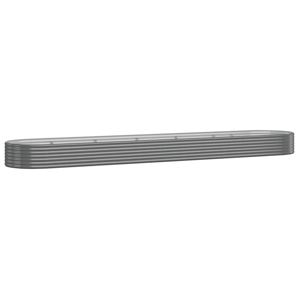Garden Raised Bed Grey Powder-Coated Steel Large Durable. Picture 2