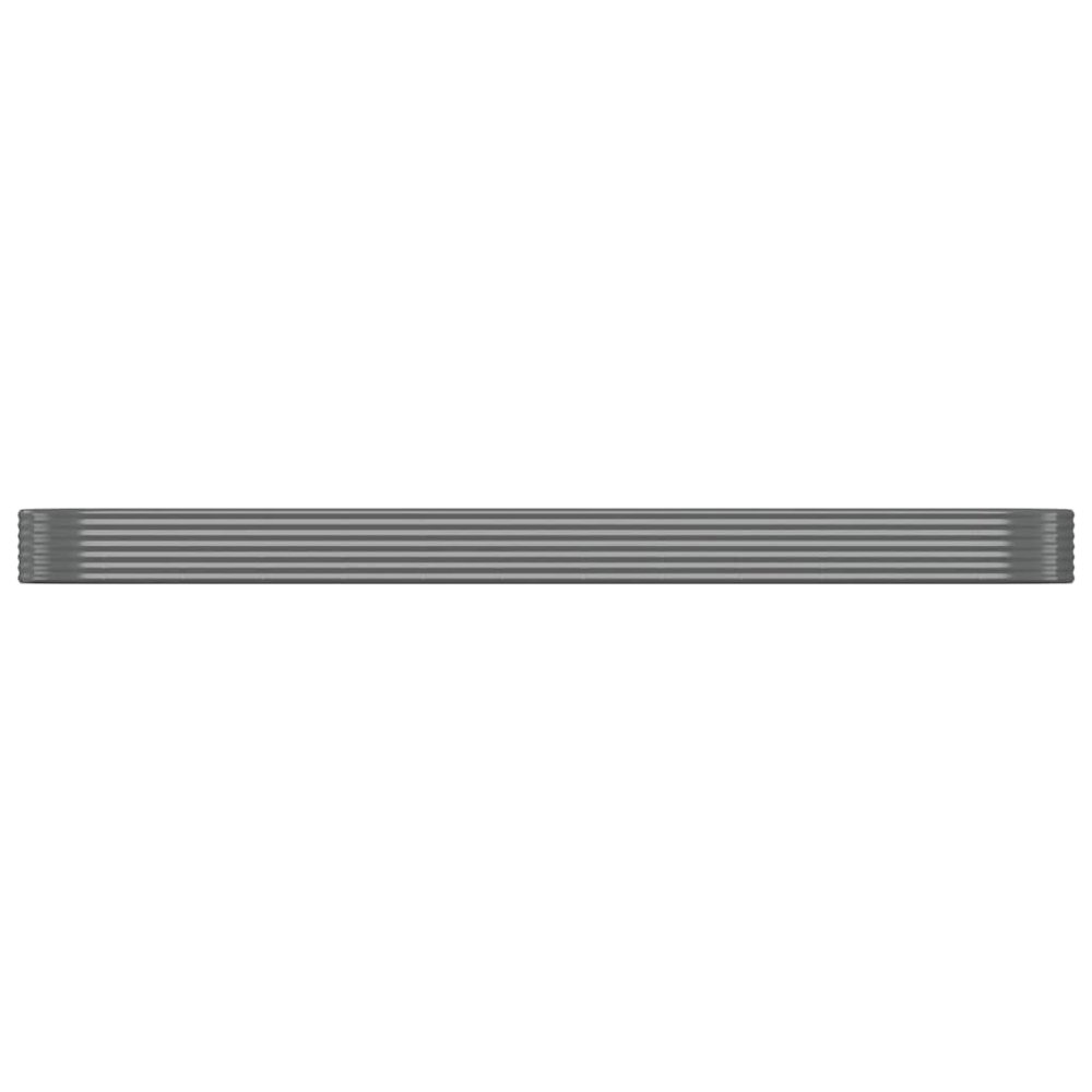 Garden Raised Bed Grey Powder-Coated Steel Large Durable. Picture 3