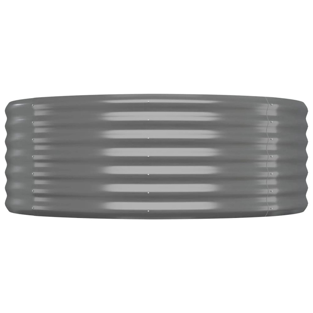 Garden Raised Bed Grey Powder-Coated Steel Large Durable. Picture 4