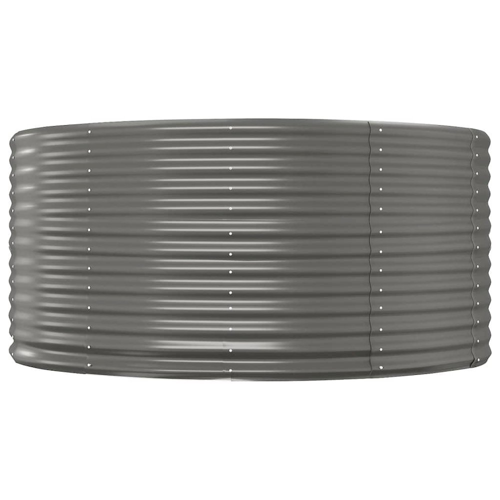 Garden Raised Bed Grey Powder-coated steel Large Durable. Picture 3