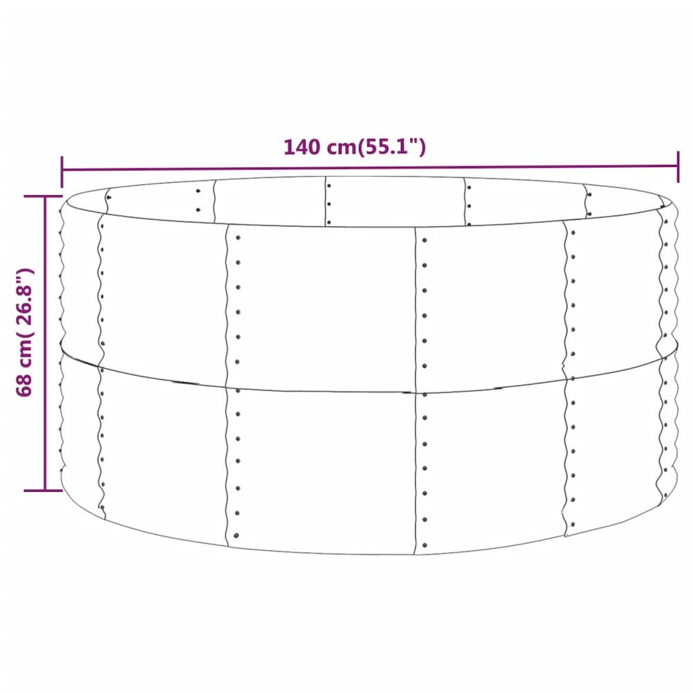 Garden Raised Bed Grey Powder-coated steel Large Durable. Picture 4