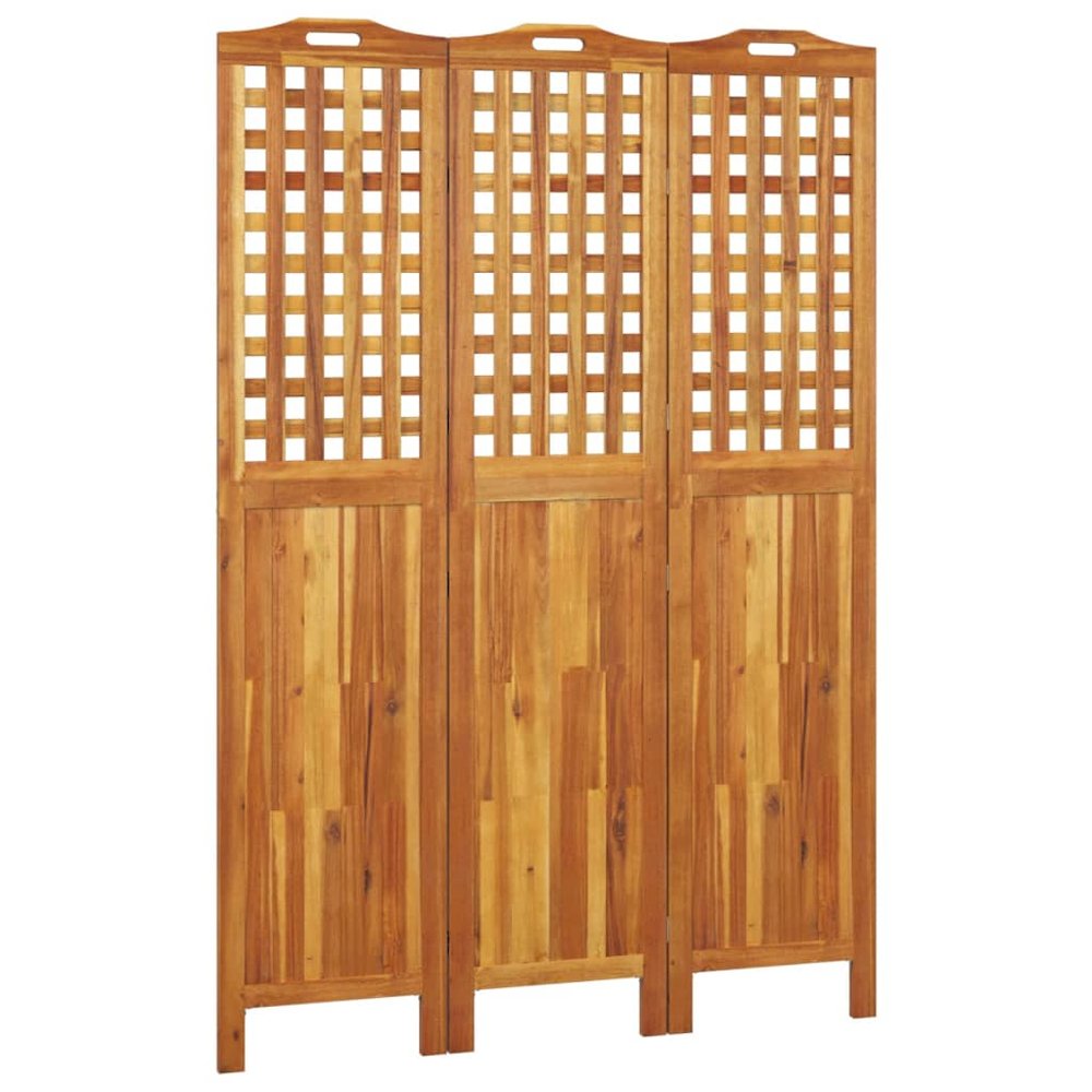 3-Panel Room Divider 47.8"x0.8"x70.9" Solid Wood Acacia. Picture 2