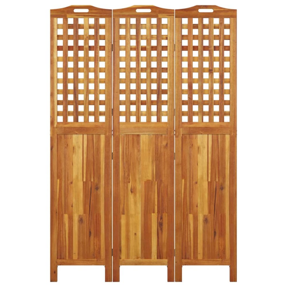 3-Panel Room Divider 47.8"x0.8"x70.9" Solid Wood Acacia. Picture 5