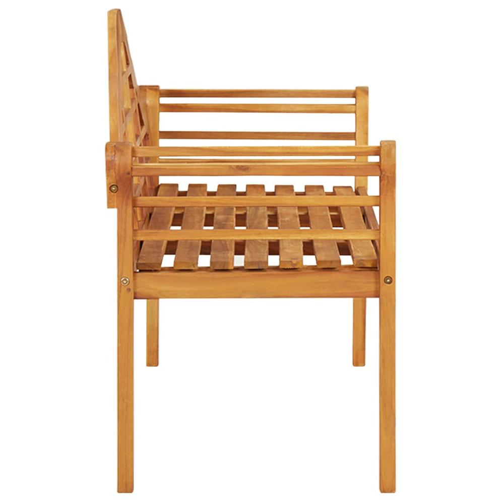 Garden Bench Brown Solid Acacia Wood Medium Ergonomic. Picture 2