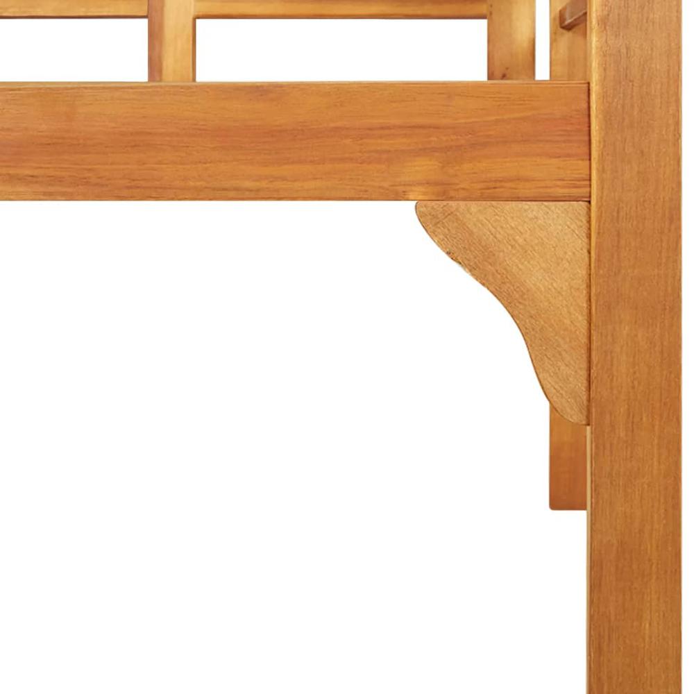 Garden Bench Brown Solid Acacia Wood Medium Ergonomic. Picture 4