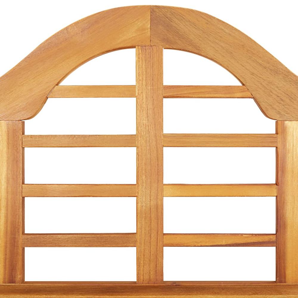 Garden Bench Brown Solid Acacia Wood Medium Ergonomic. Picture 5