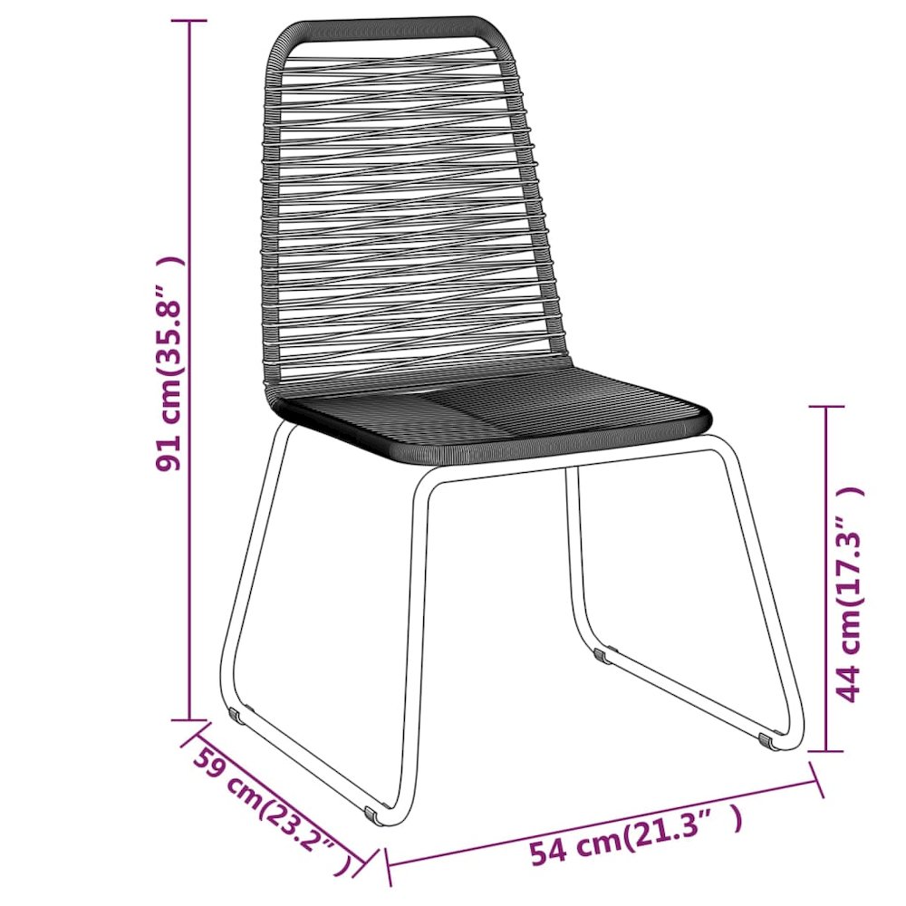 Garden Dining Set Black Powder-coated steel, glass, PE rattan. Picture 8