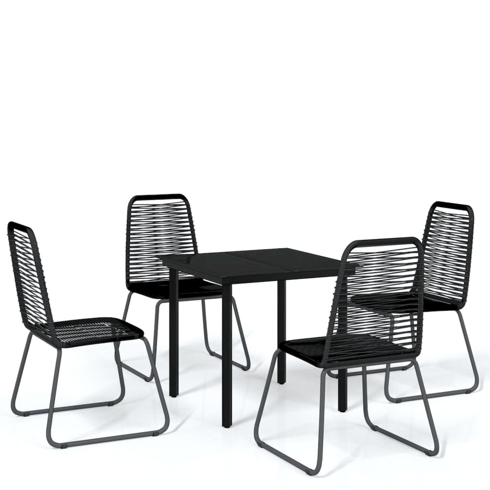 Garden Dining Set Black Powder-coated steel Standard. Picture 2