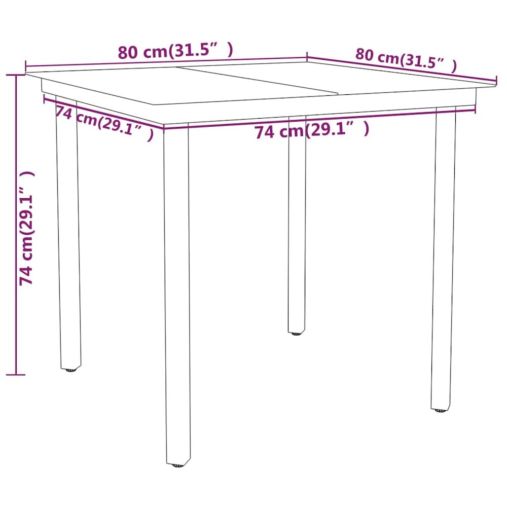 Garden Dining Set Black Powder-coated steel Standard. Picture 7