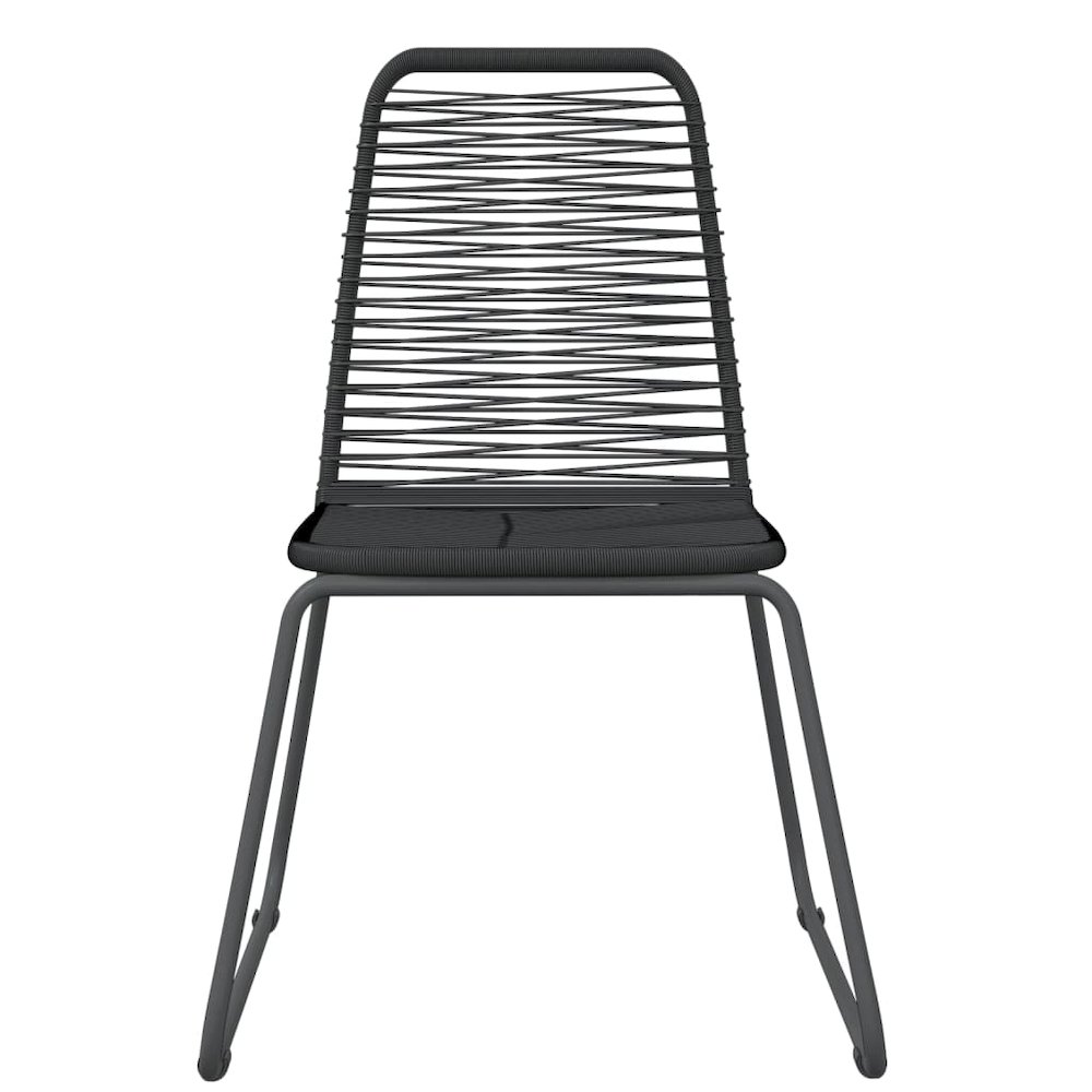 Garden Dining Set Black Powder-coated steel, glass, PE rattan. Picture 4