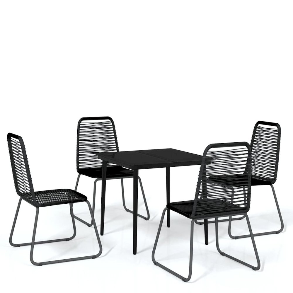 Garden Dining Set Black. Picture 2