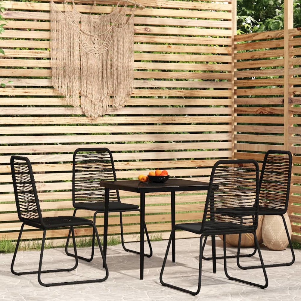 Garden Dining Set Black. Picture 1