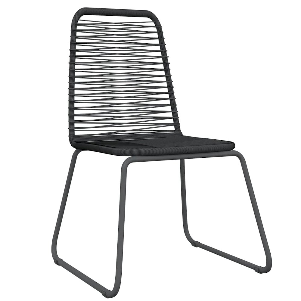 Garden Dining Set Black Powder-coated steel 5 piece set. Picture 3